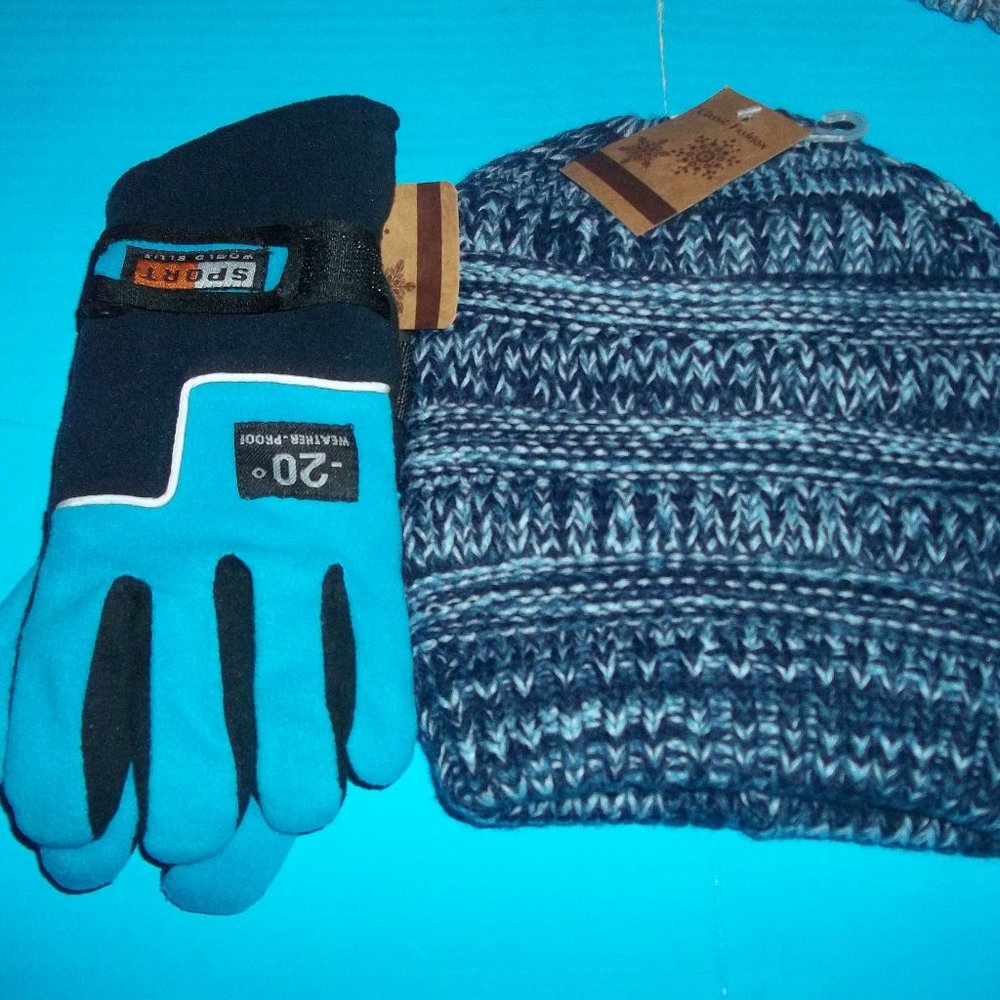 nwt -20 degree gloves wit matching hat!